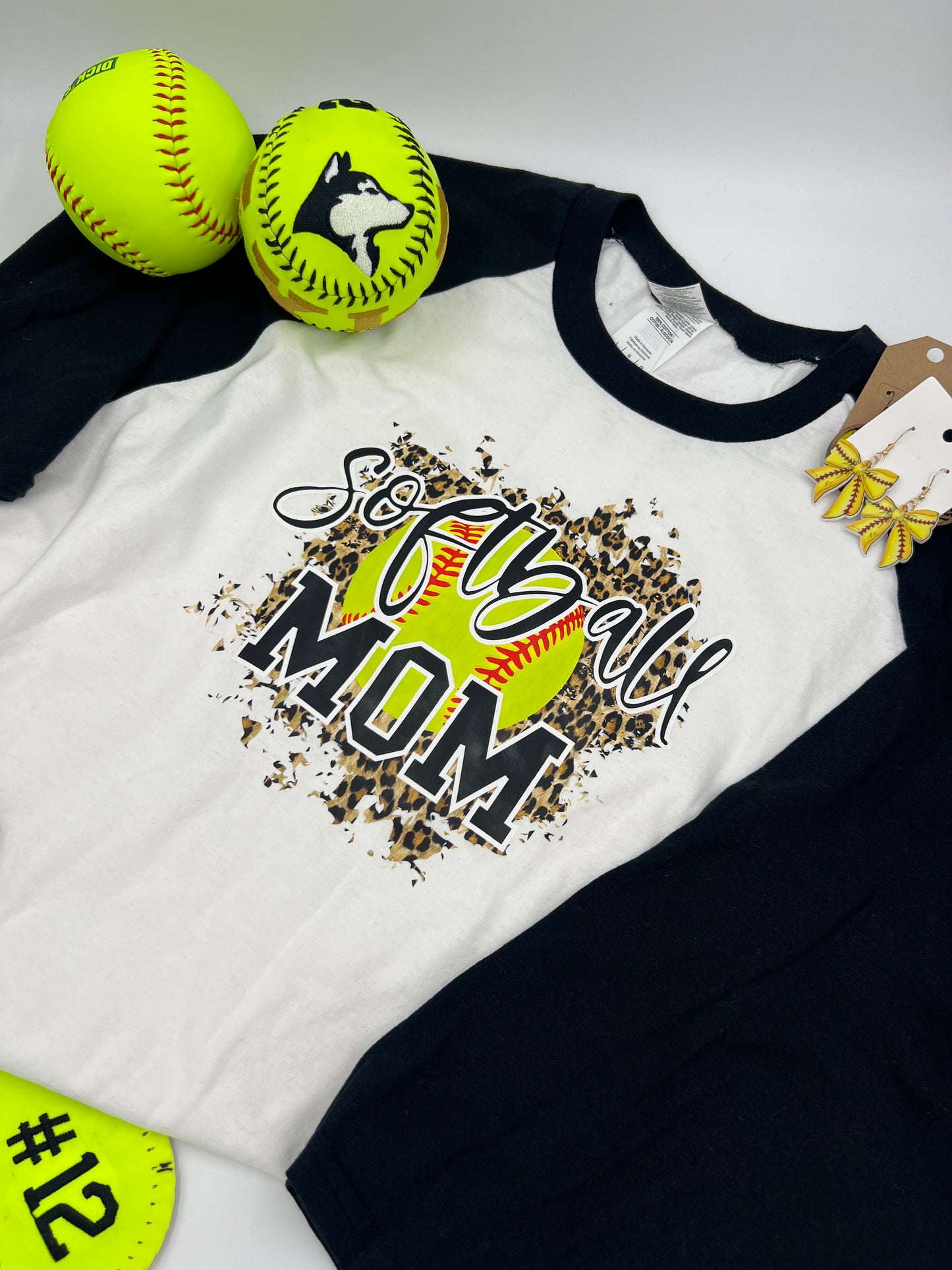 Softball MOM 3/4 T-Shirt 100% cotton