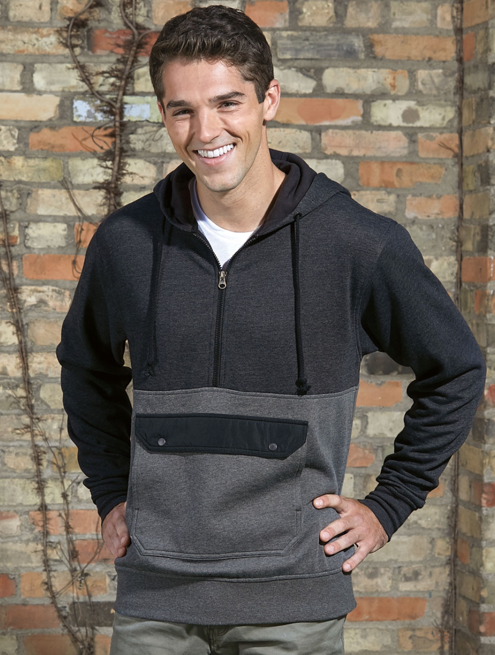 1/4 Zip Huskies Pull over with Embroidery - SIZE SMALL ONLY!
