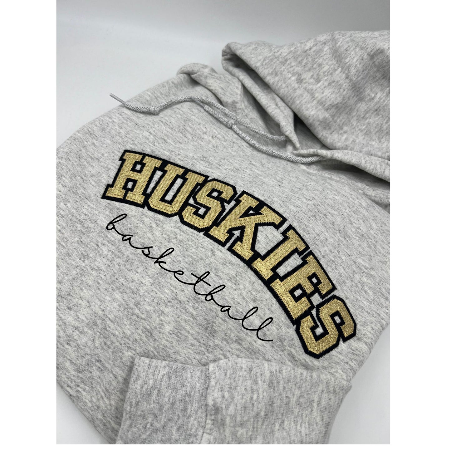 Huskies basketball Embroidered Metallic TWILL Applique Sweatshirt