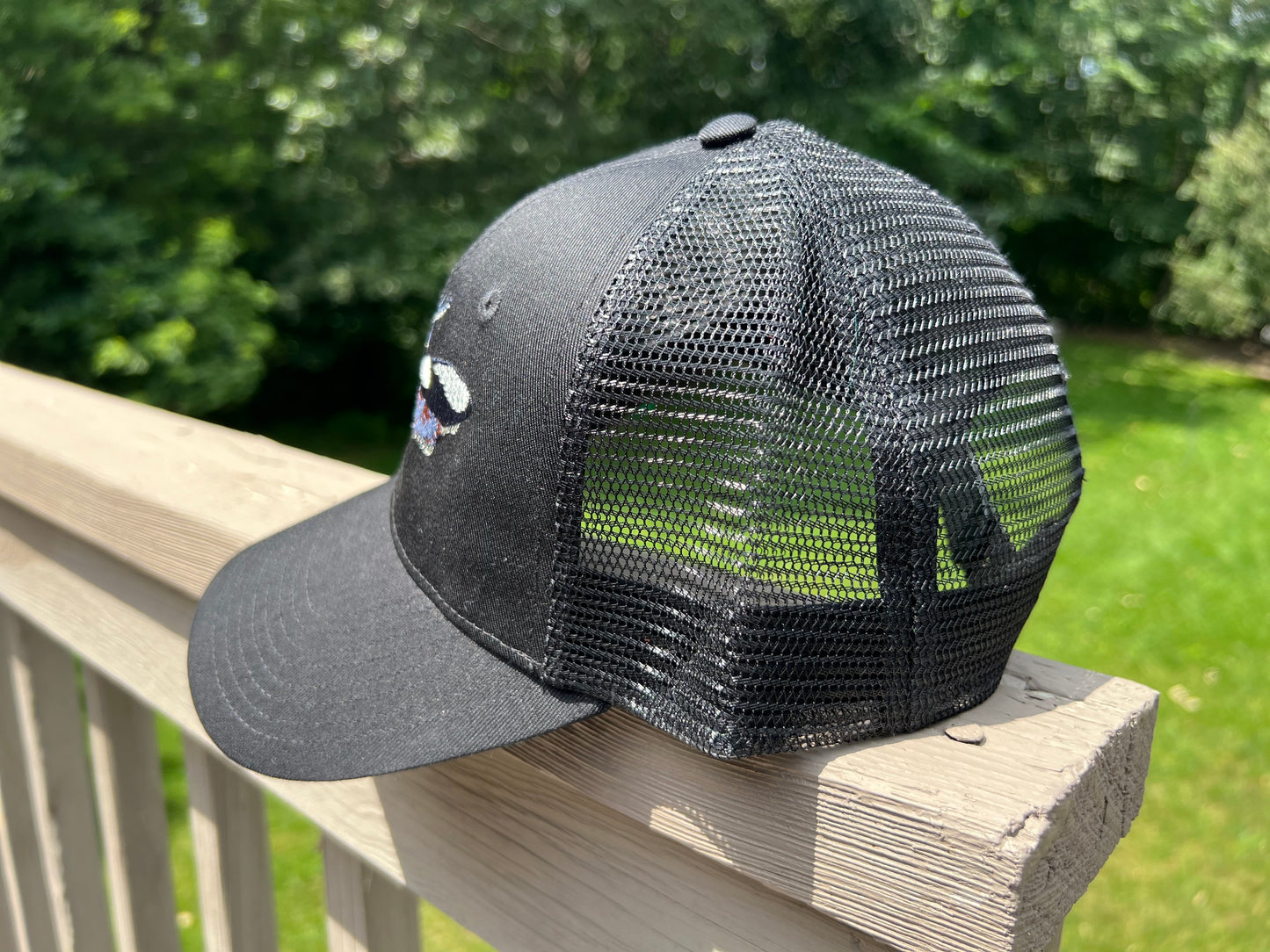 Moth black SnapBack hat skull