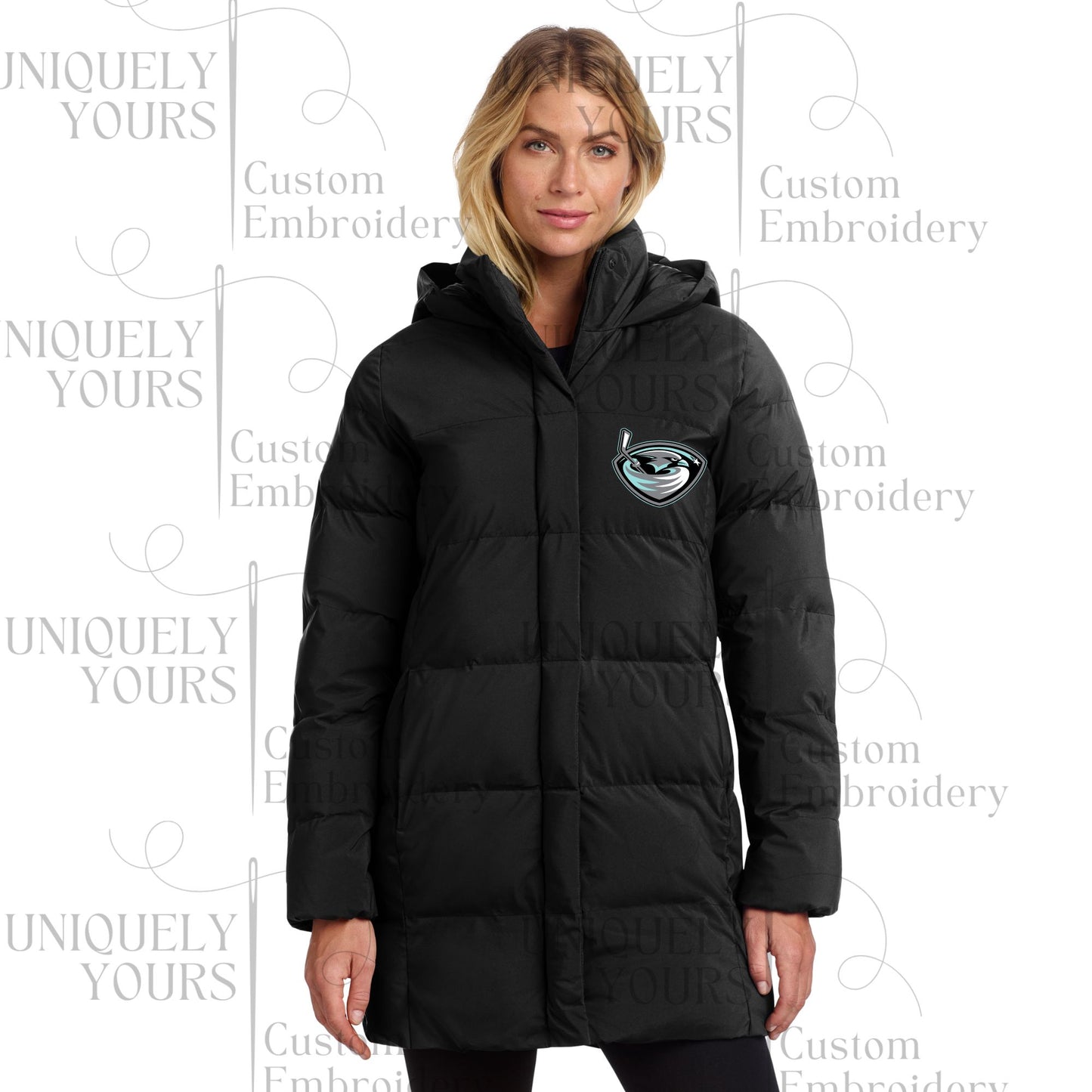 Womens Parka Puffer Swarm Jacket - Embroidered with Name and number included