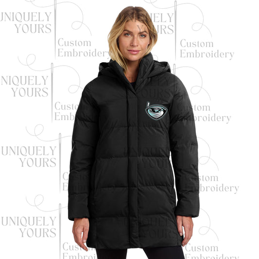 Womens Parka Puffer Swarm Jacket - Embroidered with Name and number included