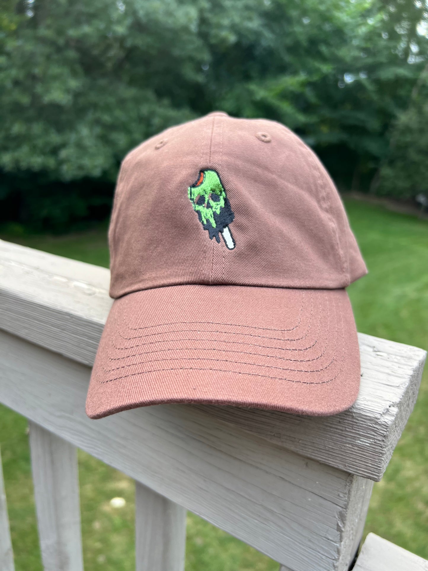 Melting popsicle skull hat dad hat