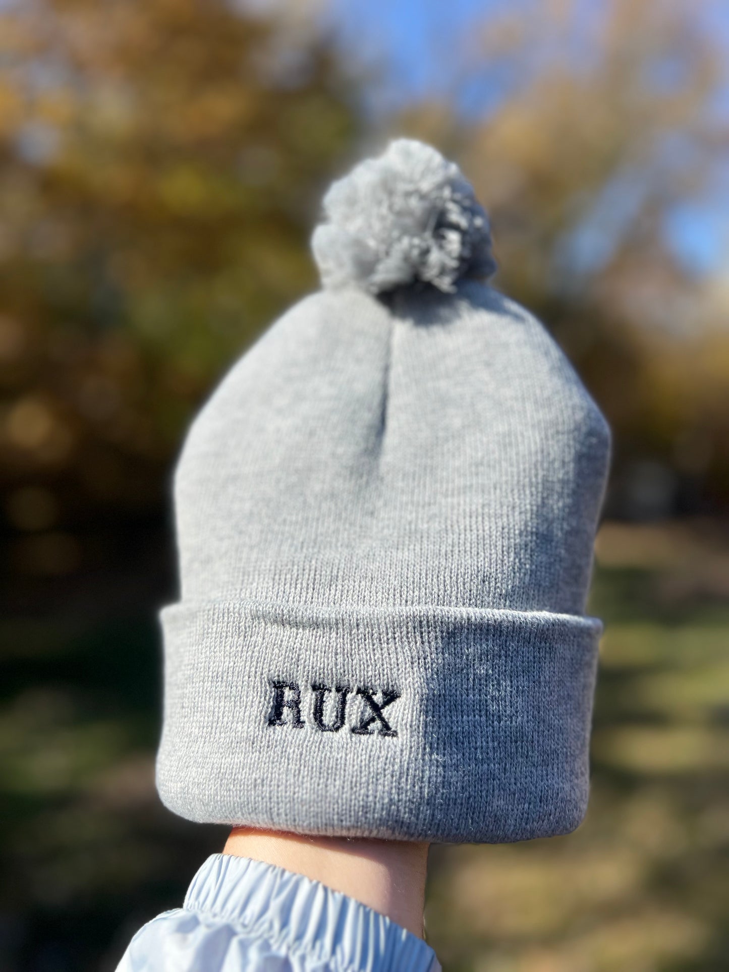 Anoka Grey Pom hat - Personalized