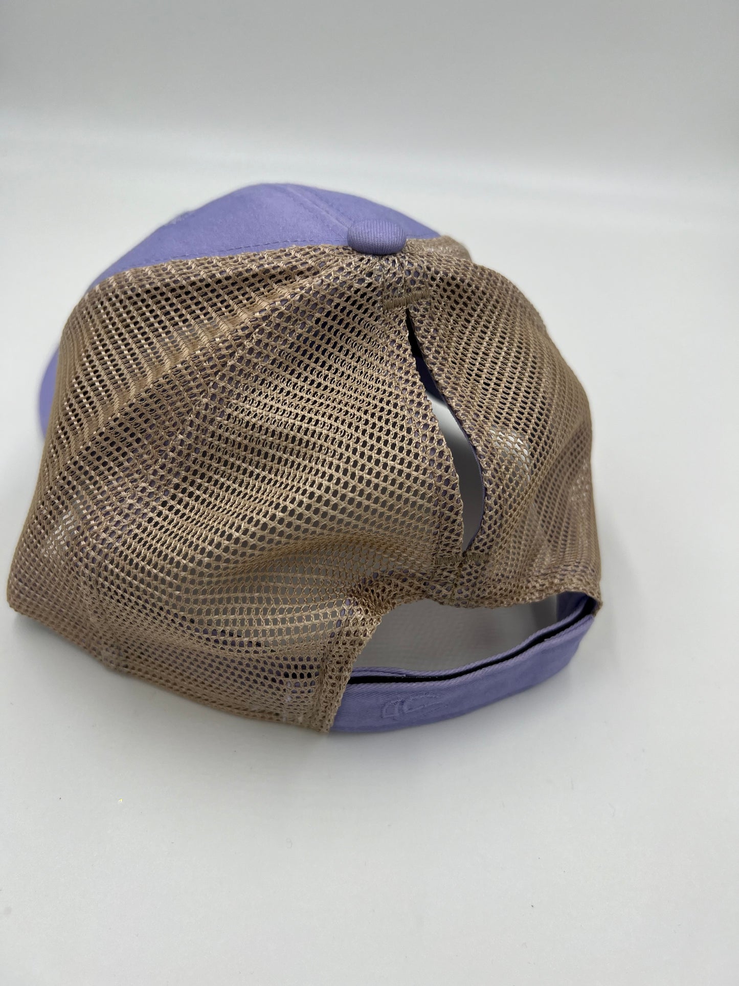Purple premium leatherette husky hat with ponytail