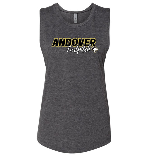 Fastpitch - Andover - Muscle Tank Top Womens Adult - Script Font