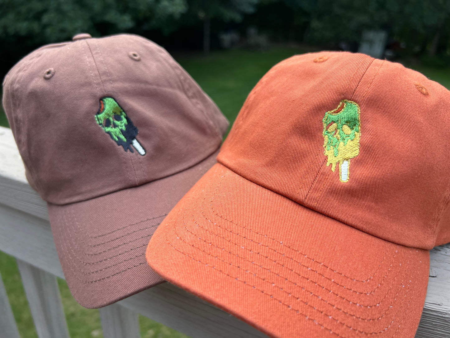 Melting popsicle skull hat dad hat