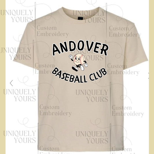 Baseball Club T-Shirt - Pressed - Light Cotton - YOUTH
