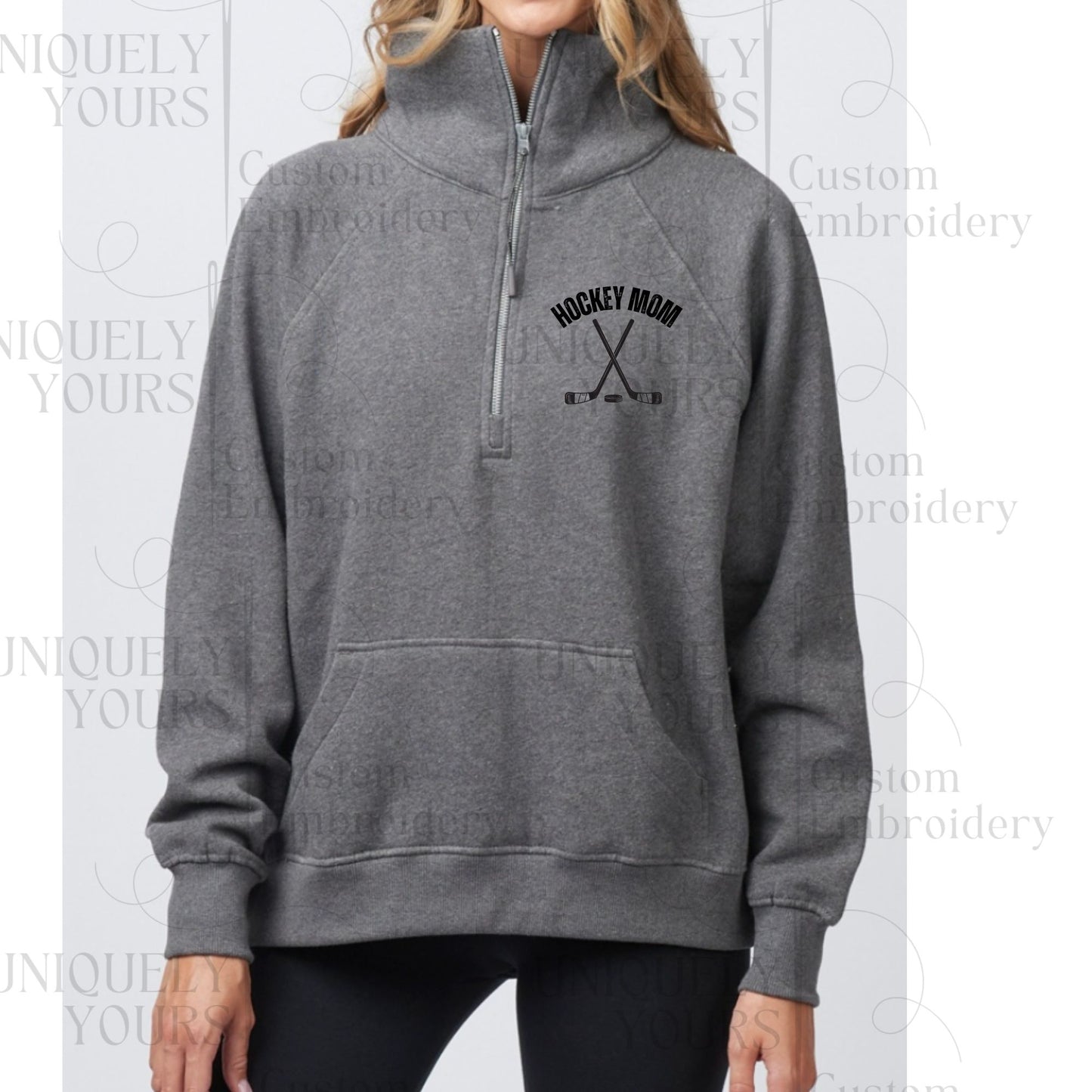 Loud Mom - Hockey MOM 1/2 Zip pull over