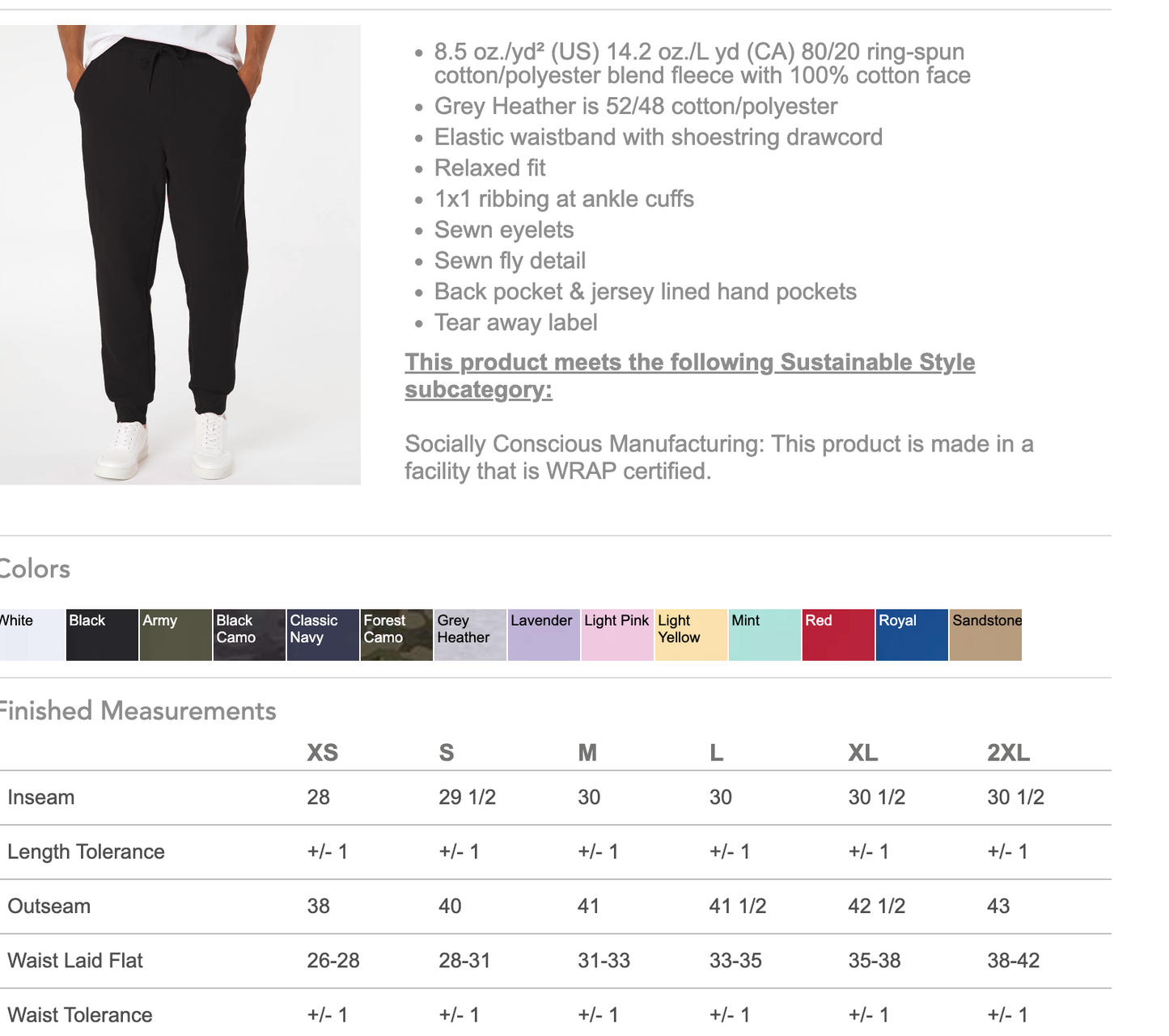 Joggers Swarm Hockey 80/20 Cotton Poly Blend Embroidered - UNISEX - Adult