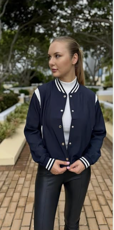 Hometown Hockey - Navy Bomber Jacket - Embroidered with Name & Back Design -